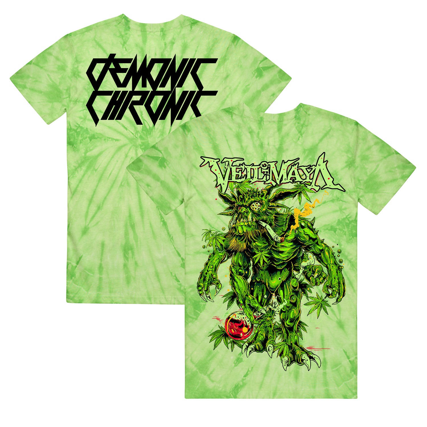 Weed Monster Spider Lime Tie Dye - T-Shirt